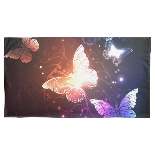 Glowing Night Butterflies Pillowcase (Front-Left)