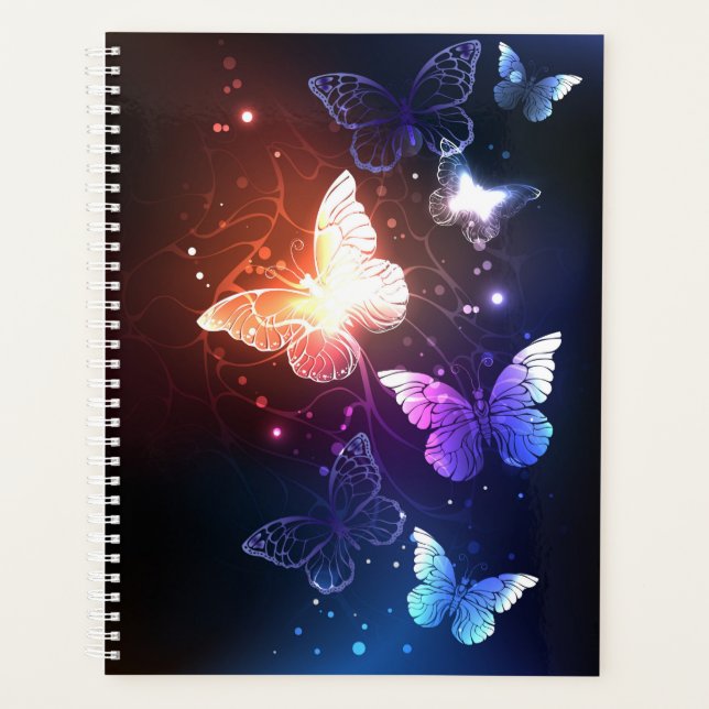 Glowing Night Butterflies Planner (Front)