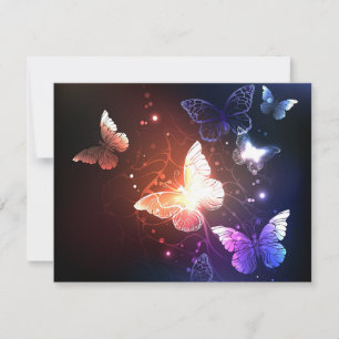 Glowing Night Butterflies Save The Date
