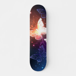 Glowing Night Butterflies Skateboard