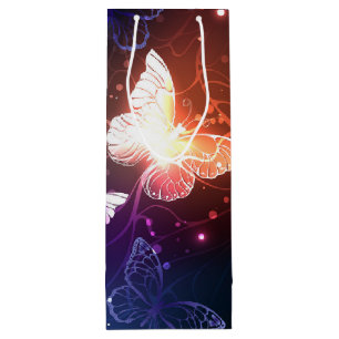 Glowing Night Butterflies Wine Gift Bag