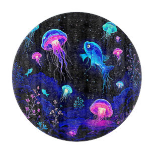 Glowing Ocean Depths Art Cutting Board