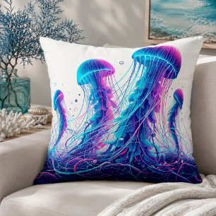 Glowing Ocean: Jellyfish Inspired Throw Pillows