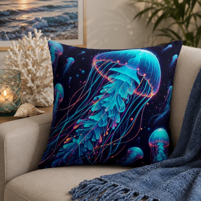 Glowing Ocean: Jellyfish Inspired Throw Pillows (Glowing Ocean: Jellyfish Inspired Throw Pillows)