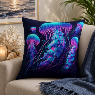 Glowing Ocean: Jellyfish Inspired Throw Pillows