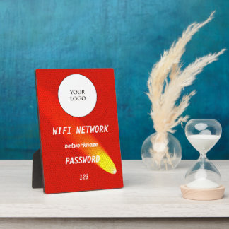 Glowing Orange Leather Share Wifi Network Plaque