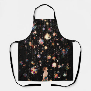 Glowing Orbs Starry Night  Apron
