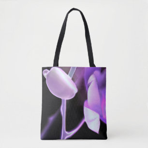 Glowing Orchid Print Tote Bag
