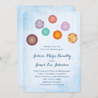 Glowing Paper Lanterns Wedding Cloud Blue