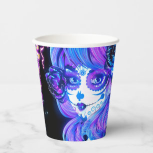 Glowing Party Ribbon Streamers Day of the Dead  Paper Cups