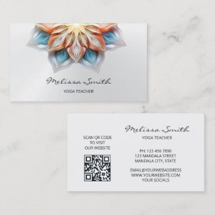 Glowing Pastel Colours Mandala Business Card