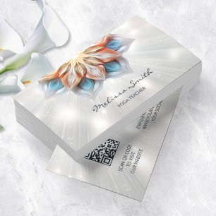 Glowing Pastel Colours Mandala Business Card