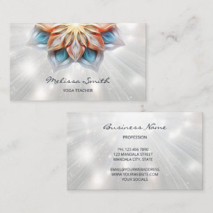 Glowing Pastel Colours Mandala Business Card