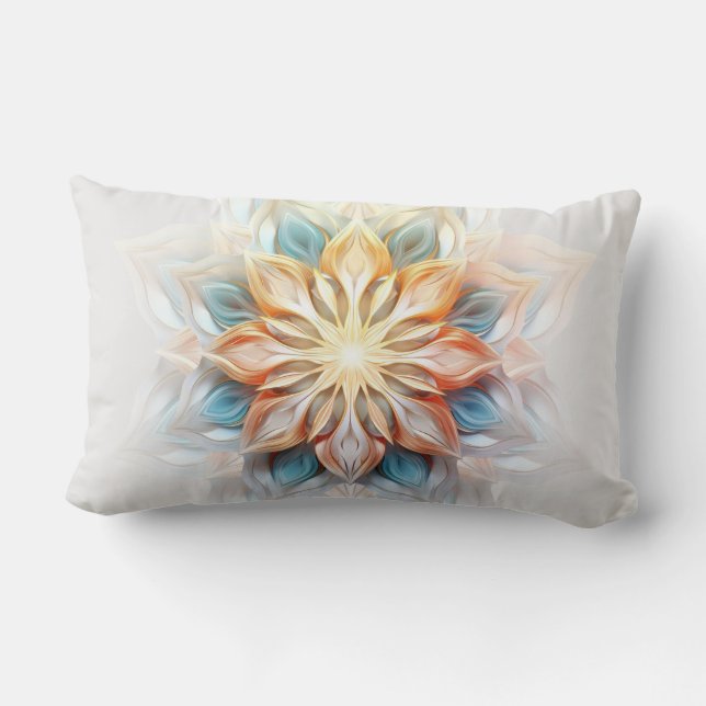 Glowing Pastel Colours Mandala Lumbar Cushion (Back)