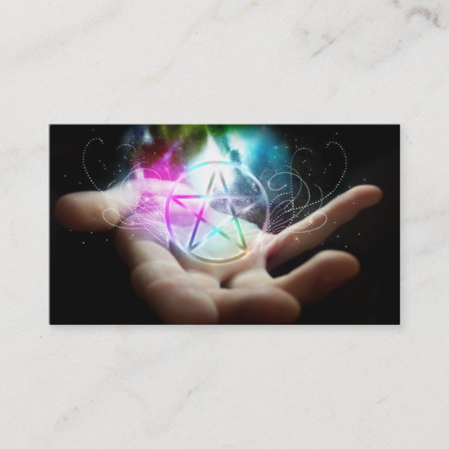 Glowing pentacle business cards (Front)