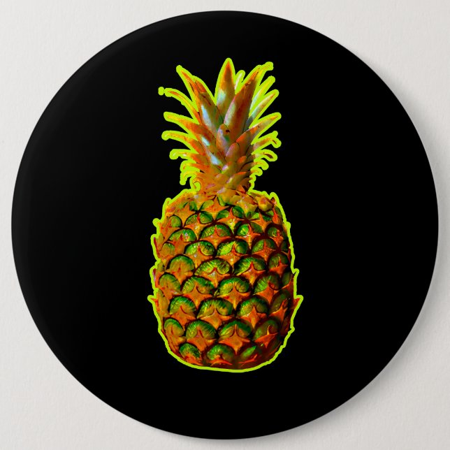 Glowing Pineapple 6 Cm Round Badge (Front)