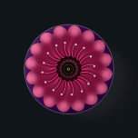 Glowing Pink Fantasy Flower | Abstract Neon Floral 3 Cm Round Badge<br><div class="desc">A vibrant and mystical floral design featuring a glowing magenta flower with soft,  velvet-like petals. Elegant curved white filaments with pollen tips radiate from the dark center,  giving it a bioluminescent or fantasy garden look. Perfect for nature lovers who appreciate a modern,  artistic twist on botanical art.</div>