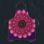 Glowing Pink Fantasy Flower | Abstract Neon Floral Apron<br><div class="desc">A vibrant and mystical floral design featuring a glowing magenta flower with soft,  velvet-like petals. Elegant curved white filaments with pollen tips radiate from the dark center,  giving it a bioluminescent or fantasy garden look. Perfect for nature lovers who appreciate a modern,  artistic twist on botanical art.</div>
