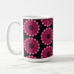Glowing Pink Fantasy Flower Abstract Neon Floral Coffee Mug