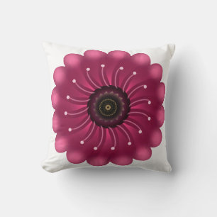 Glowing Pink Fantasy Flower   Abstract Neon Floral Cushion