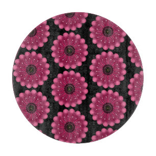 Glowing Pink Fantasy Flower Abstract Neon Floral Cutting Board
