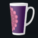 Glowing Pink Fantasy Flower | Abstract Neon Floral Latte Mug<br><div class="desc">A vibrant and mystical floral design featuring a glowing magenta flower with soft,  velvet-like petals. Elegant curved white filaments with pollen tips radiate from the dark center,  giving it a bioluminescent or fantasy garden look. Perfect for nature lovers who appreciate a modern,  artistic twist on botanical art.</div>