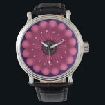 Glowing Pink Fantasy Flower | Abstract Neon Floral Watch<br><div class="desc">A vibrant and mystical floral design featuring a glowing magenta flower with soft, velvet-like petals. Elegant curved white filaments with pollen tips radiate from the dark center, giving it a bioluminescent or fantasy garden look. Perfect for nature lovers who appreciate a modern, artistic twist on botanical art.</div>