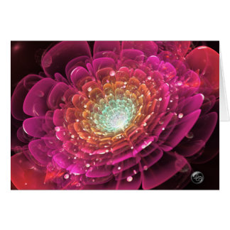 Glowing Pink Rose in Space Unique Digital Painting