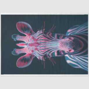 Glowing Pink Zebra of Another World Decoupage Tissue Paper