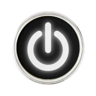 Glowing Power On Symbol Funny Lapel Pin