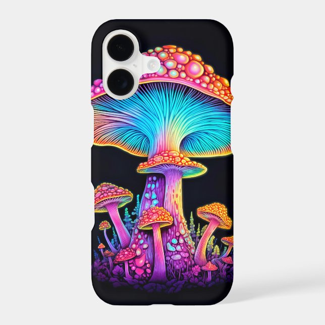 Glowing Psychedelic Forest Mushroom Art (Back)