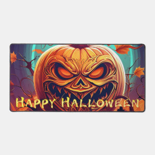 Glowing Pumpkin Candles Twisted Trees Art Desk Mat