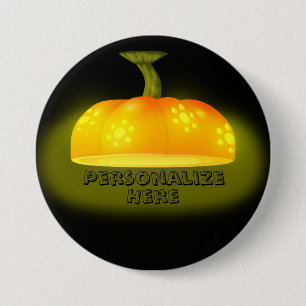 Glowing pumpkin fall unique cute autumn 7.5 cm round badge