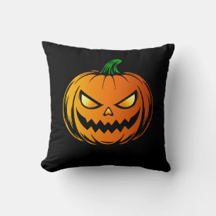 Glowing Pumpkin Horror Face – Halloween Cushion
