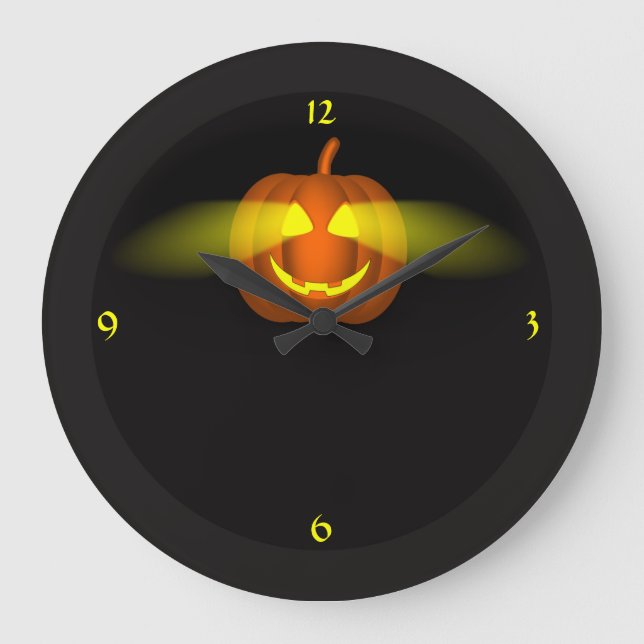Glowing Pumpkin- Large Clock (Front)