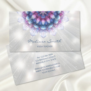 Glowing Purple Blue Mandala Business Card