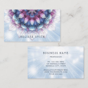 Glowing Purple Blue Mandala Business Card