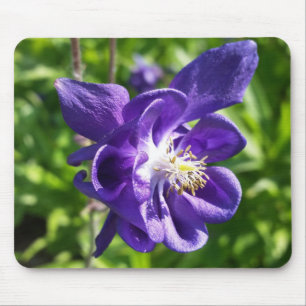 glowing purple flower mouse pad