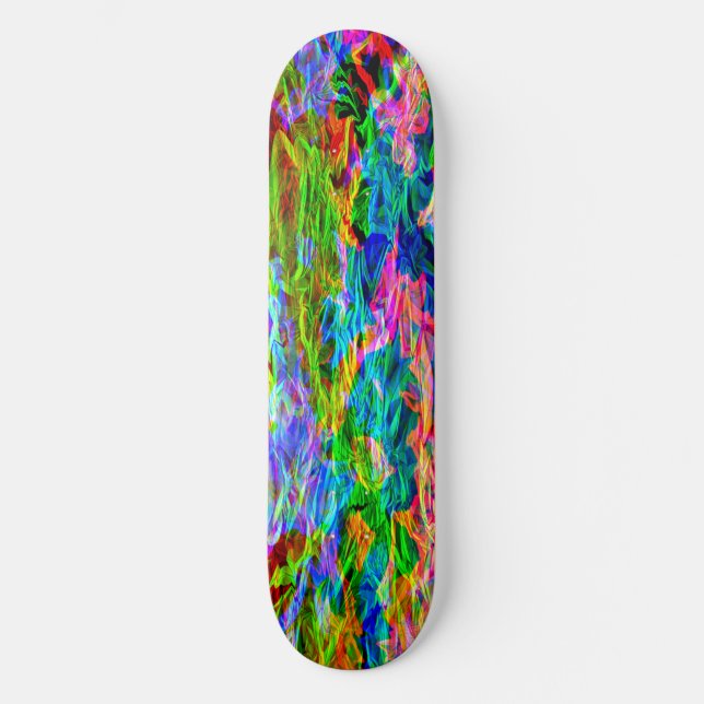 Glowing Rainbow Abstract Skateboard (Front)