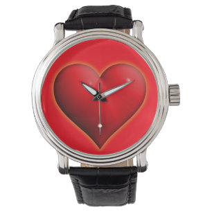 Glowing Red 3-D Heart Valentine's Day  Watch