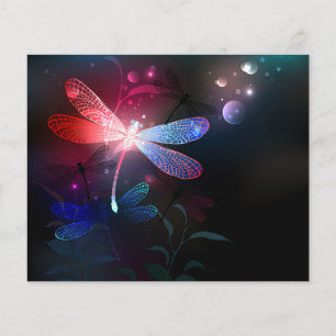 Glowing red dragonfly