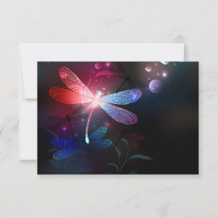 Glowing red dragonfly