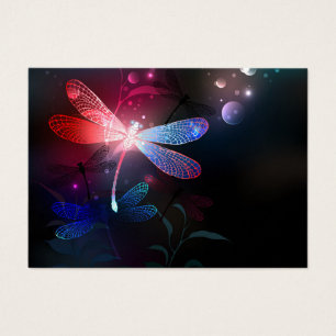 Glowing red dragonfly