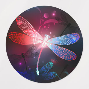Glowing red dragonfly