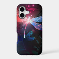 Glowing red dragonfly