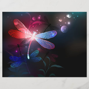 Glowing red dragonfly