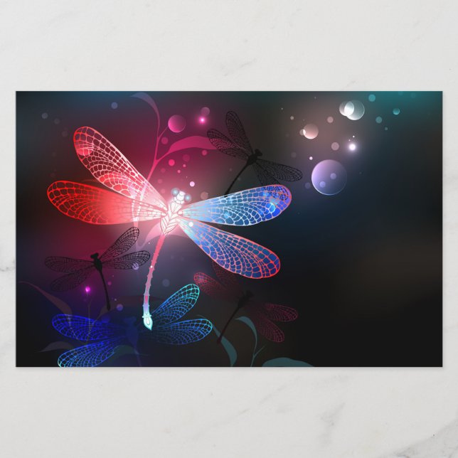 Glowing red dragonfly (Front)