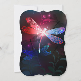 Glowing red dragonfly