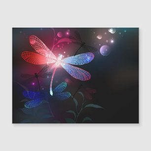 Glowing red dragonfly