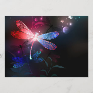 Glowing red dragonfly advice card